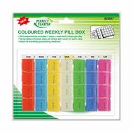 7 day Weeklly Pill Box - Medicine Organiser (Coloured compartments)