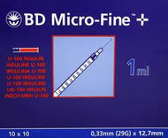 Bd Micro-Fine U-100 Insulin Syringe needles 1ml (100)