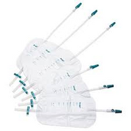 Urine Drainable Leg Bags 500ml, LONG tube with Lever Tap x 5 bags - includes gloves and leg straps