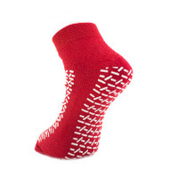 Medline Double Tread Slipper Socks / Fall Prevention Socks- Red (Pair) - One Size - As Used by NHS