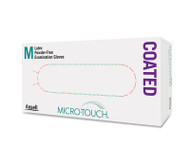 Ansell Micro-Touch Coated Latex Powder-Free Examination Gloves x 100 - Size: MEDIUM