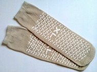 Medline Double Tread Slipper Socks / Fall Prevention Socks- Beige Pair) - Extra Large - As Used by NHS
