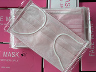3 Ply Sterile Disposable Face Masks with Earloops - individually wrapped - Pink (x1000) 