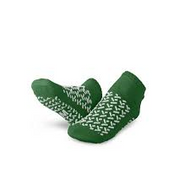 Medline Double Tread Slipper Socks / Fall Prevention Socks- Green (Pair) - Medium - As Used by NHS