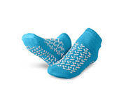 Medline Double Tread Slipper Socks / Fall Prevention Socks- Blue (Pair) - Large - As Used by NHS