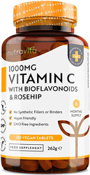 Vitamin C 1000mg with Bioflavonoids & Rosehip 180 Vegan Tablets