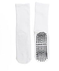 Slipper Socks, Fall prevention, Hospital, Gym, Yoga, Sports Grip Socks – WHITE (Pair) Size: One Size