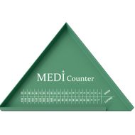 Professional Triangle Tablet Counter - Durable Plastic Design - Green and White (Large: 230mm)