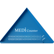 Professional Triangle Tablet Counter - Durable Plastic Design - Blue and White (Large: 230mm)