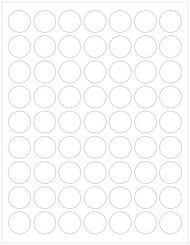White compostable or recycled 1" circle labels sheets