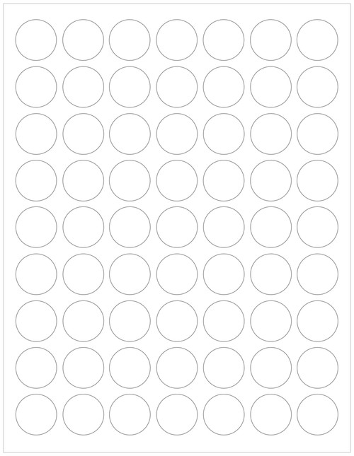 White compostable or recycled 1" circle labels sheets