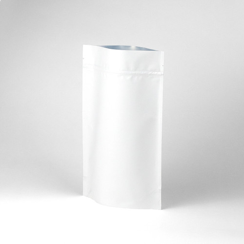 16oz white compostable stand up pouch