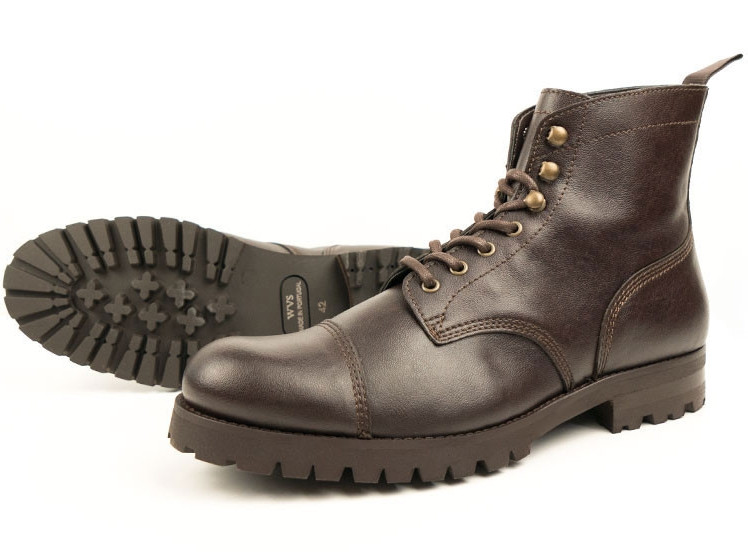 dark brown work boots