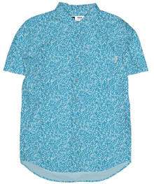 Dedicated Sandjeford Poplin Shirt - Small Leaves / Blue