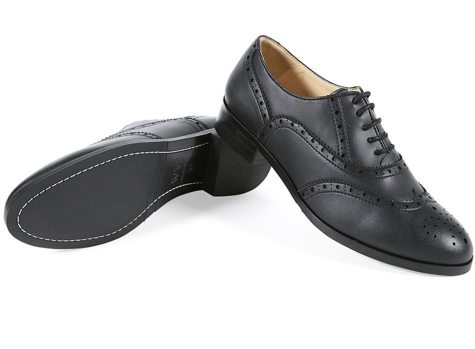 black leather oxfords womens