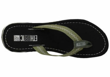 Ethletic Fairtrade Organic Classic Flip Flop - Jet Black / Camping Green