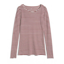 Armed Angels Evvaa Stripes Shirt - Ruby Red / Oatmik
