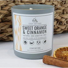 Vegan Large Soy Wax Candle - Cinnamon & Orange / 150g