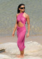 Mahlee Maxi - Wrap Halter-Neck Style in Grape Mesh