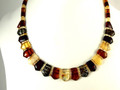 Fine Baltic Amber Necklace Choker Multi color Flat Surface 46 cm 18 inches