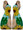 Showman Lightweight twisted angled aluminum stirrups with sunflower and cactus print overlay. Overlay print features a sky blue background with sunflowers and cactus'. Bottom of stirrups are wrapped in light leather. These stirrups take the pain out of breaking in fenders. Neck is twisted to allow your feet to stay straight against the horse with out pressure on your ankle. 

Lightweight Twisted Angled Aluminum