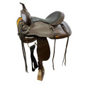 Circle S Trail Saddle with Stamped Border - 16 Inch Seat!