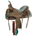 Double T Gator Patchwork Barrel Style Saddle - 15 Inch Seat!