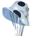 EJ Kids Reversible Sun Hat - Large Dot & Blue Stripe 2-3yrs