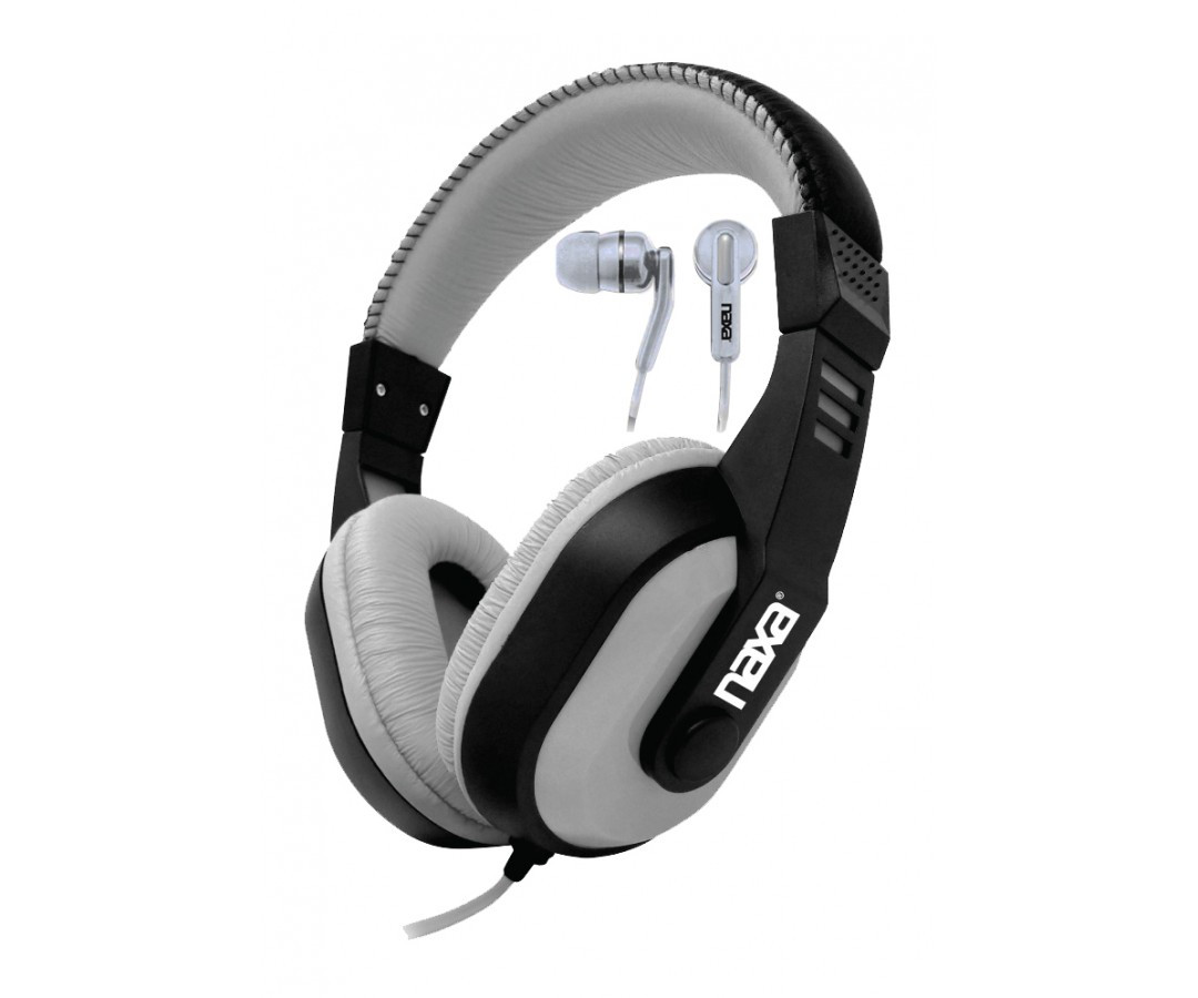 Naxa NE 934 Over Ear Headphones and Earphones Combo