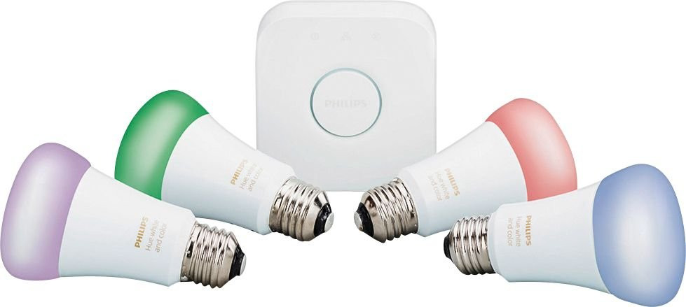 Philips Hue White and Color A19 Starter Kit - Lit