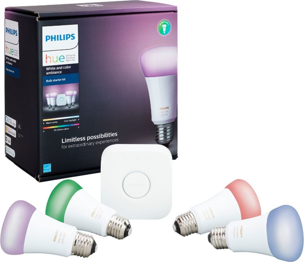 Philips Hue White and Color A19 Starter Kit - with Product Box