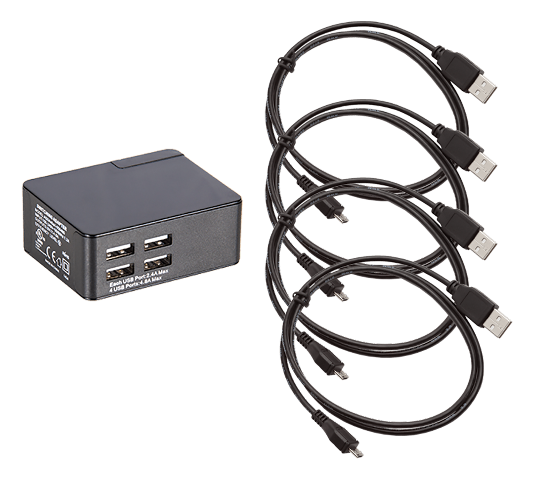 LA-423 4-Port USB Charger with (4) LA-422 Charging Cables