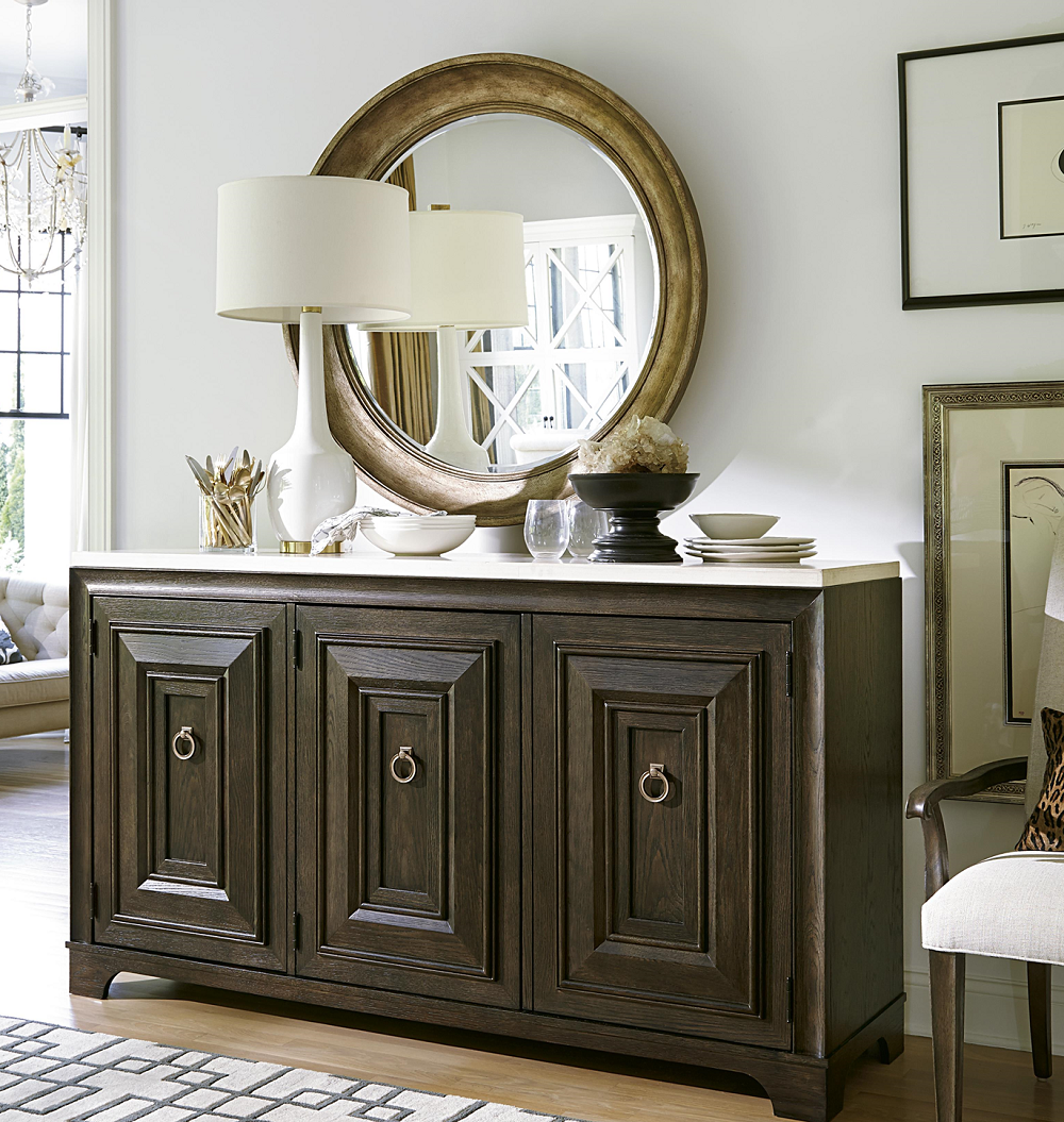 California Champagne Round Bedroom Mirror | Zin Home