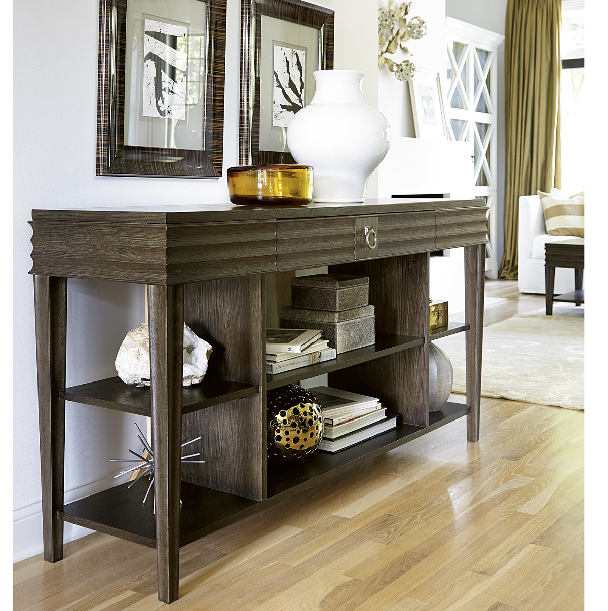 California Rustic White Oak 1 Drawer End Table Zin Home