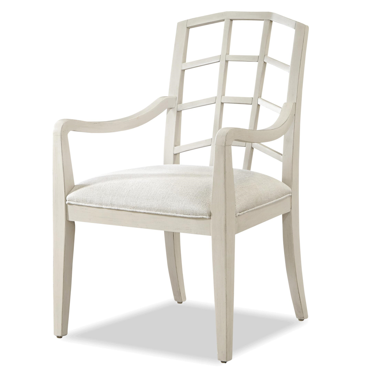 French Modern Slip Upholstered White Dining Arm Chair | Zin Home