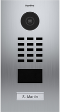 DoorBird IP Video Door Station D2101V, stainless steel V2A, brushed, 1 call button, Part# 423870055
