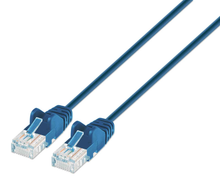 Intellinet Cat6 UTP Slim Network Patch Cable 1.5 ft. (0.5 m), Blue IEC-C6-BL-1.5-SLIM, Part# 742139