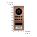 DoorBird IP Video Door Station D1101V Surface-mount, stainless steel V2A, PVD coating with bronze-finish, Part# 423867437