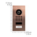 DoorBird IP Video Door Station D1101V Flush-mount, Stainless steel V4A, brushed, PVD coating with bronze-finish, Part# 423867444
