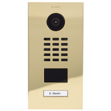 DoorBird IP Video Door Station D2101V, Stainless steel V4A, high-gloss polished, PVD coating with brass-finish Part# 423870130
