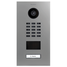 DoorBird IP Video Door Station D2101V, Stainless steel V4A, powder-coated, semi-gloss, RAL 9006, Part# 423870567
