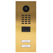 DoorBird IP Video Door Station D2102V, Stainless steel V4A, brushed, PVD coating with gold-finish, Part# 423862562