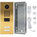 DoorBird IP Video Door Station D2102V, Stainless steel V4A, brushed, PVD coating with gold-finish, Part# 423862562