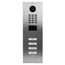 DoorBird IP Video Door Station D2104V, Stainless steel V4A (salt-water resistant), brushed, 4 call buttons, Part# 423870796
