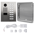 DoorBird IP Video Door Station D2108V, Stainless steel V4A (salt-water resistant), brushed, 8 call buttons, Part# 423866911  with flush mount
