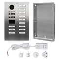 DoorBird IP Video Door Station D2112V, Stainless steel V4A (salt-water resistant), brushed, 12 call buttons, Part# 423866959 