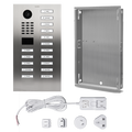 DoorBird IP Video Door Station D2116V, Stainless steel V4A (salt-water resistant), brushed, 16 call buttons, Part# 423866997