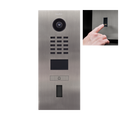 DoorBird IP Video Door Station D2101FV EKEY for single family homes, stainless steel V2A, brushed, 1 call button, with cut-out for ekey Home FS OM I module, Part# 423869813
