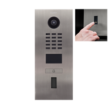 DoorBird IP Video Door Station D2101FV EKEY for single family homes, stainless steel V2A, brushed, 1 call button, with cut-out for ekey Home FS OM I module, Part# 423869813
