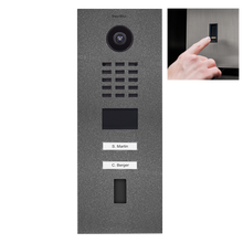 DoorBird IP Video Door Station D2102FV EKEY, Stainless steel V4A, powder-coated, semi-gloss, DB 703, 2 call buttons, prepared for fingerprint reader ekey Home FS OM I 